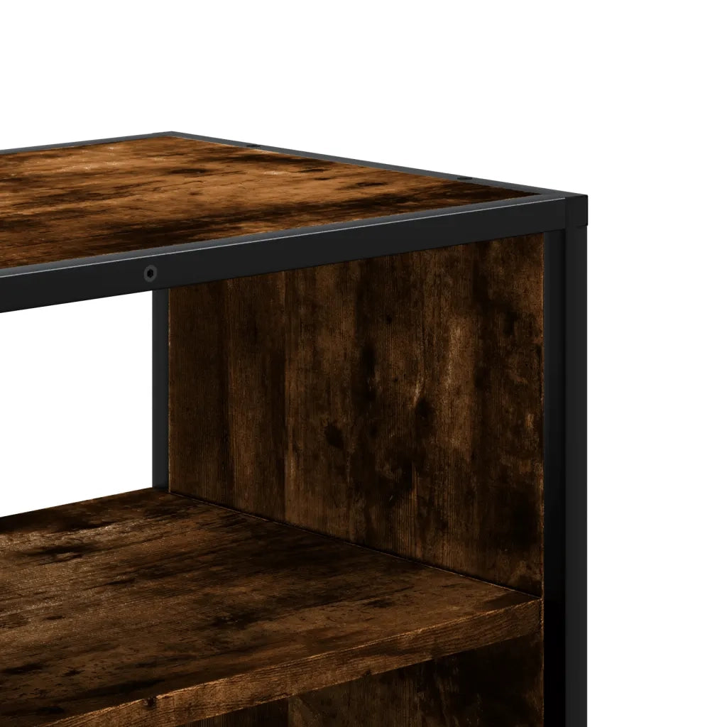 Mobile TV Rovere Fumo 100x31x39,5cm Legno Multistrato e Metallo 848936