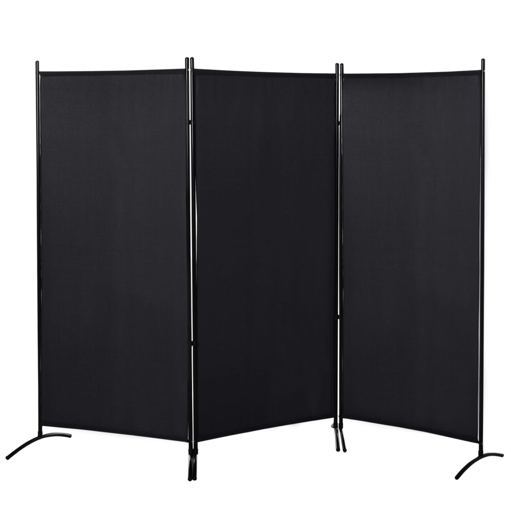 Biombo Separatore 3 Pannelli ¨C zephmum ¨C Nero 253x50x182 cm
