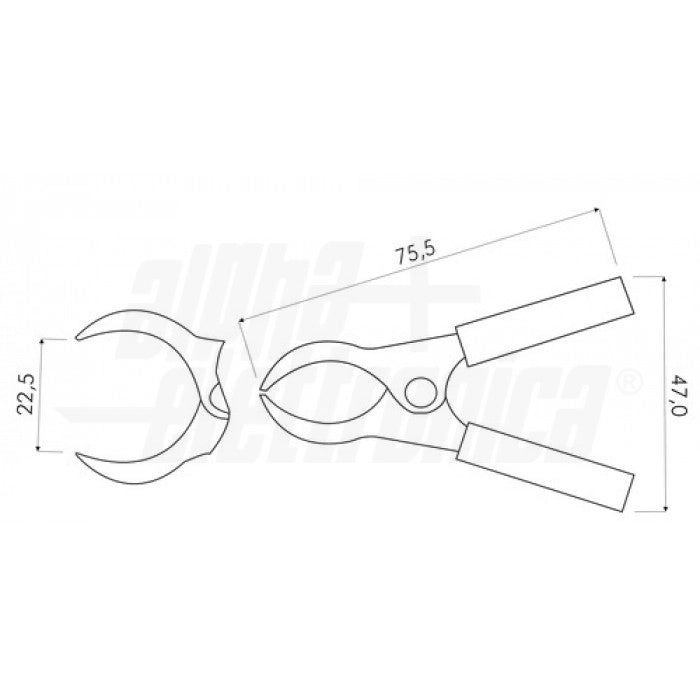 Pinza per batterie manici isolati 30a rossa