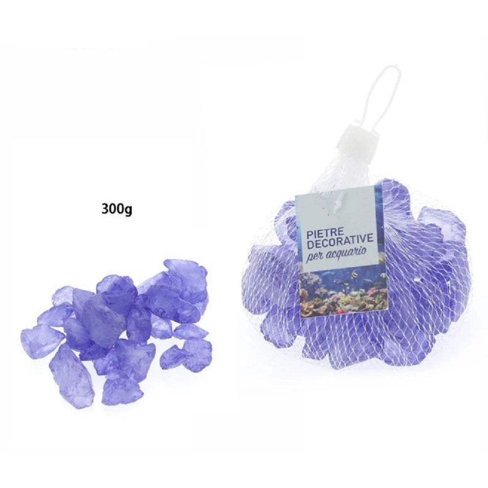 Trade Shop - Pietre Sassi Sassolini Decorativi Blu Per Acquario Da 300 Gr. Decorazione 70273 -