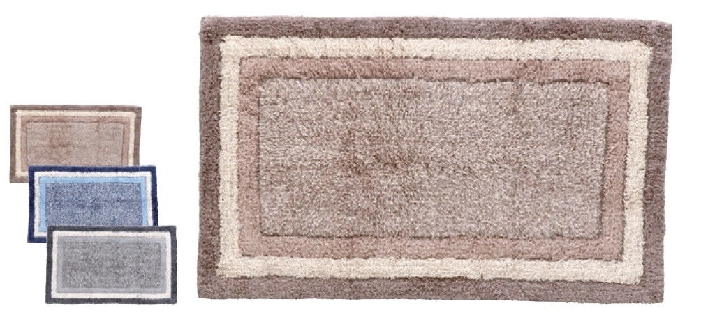 1 Pezzo Tappeto da Bagno in Cotone Antiscivolo Aki 60 x 90 cm 3 Colori