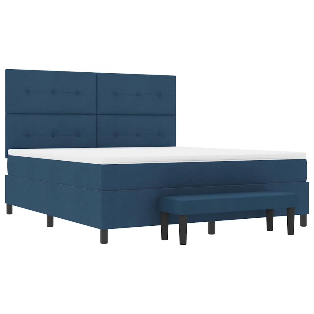 Letto a molle con materasso Blu 180 x 200 cm Tessuto