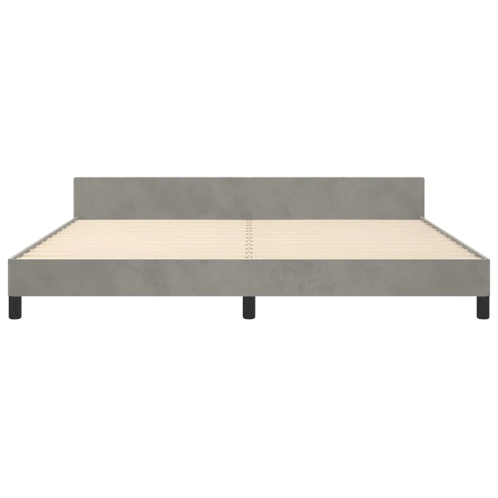 Giroletto senza Materasso-Struttura Letto Grigio Chiaro 200x200 cm Velluto 459360