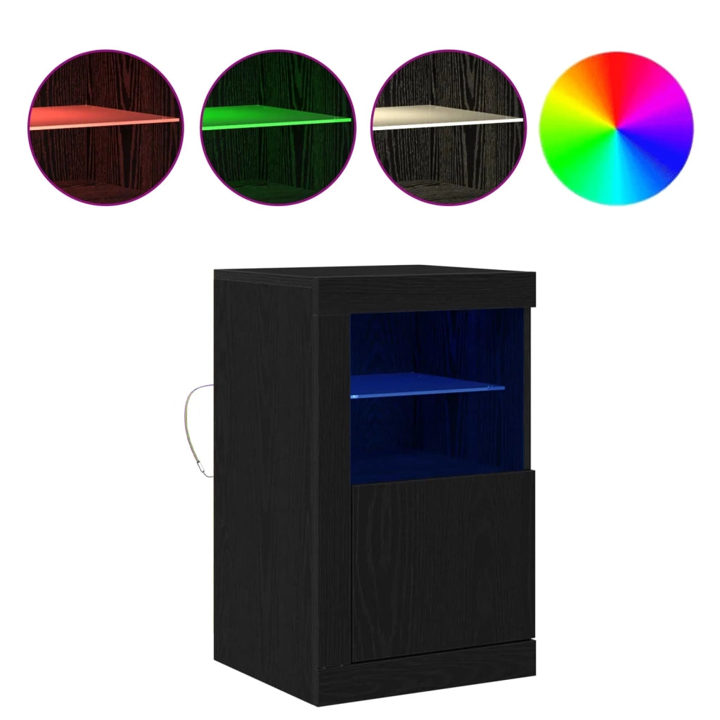 Credenza | Madia LED Rovere Nero 41 x 37 x 67 cm Legno multistrato