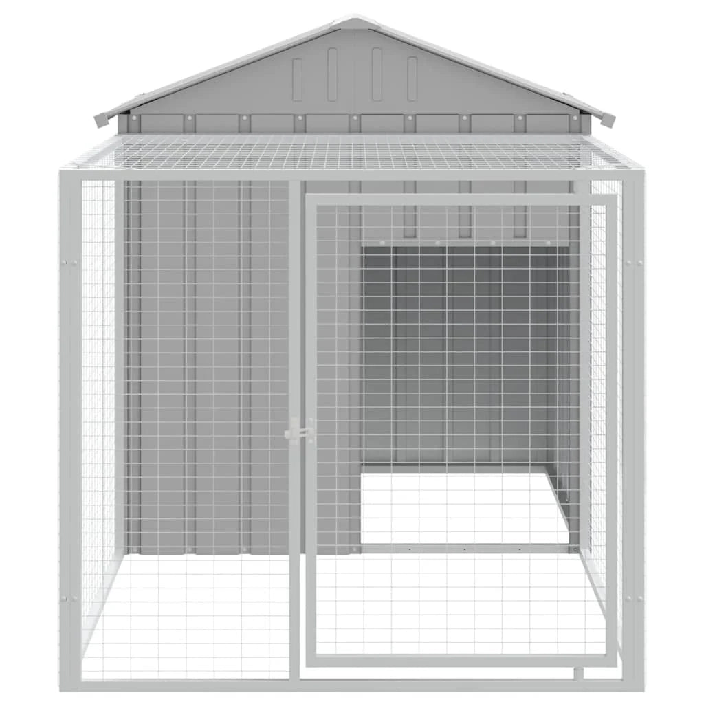 Pollaio/recinto con recinto chiaro 117 x 201 x 123 cm acciaio zincato grigio 02_0043958