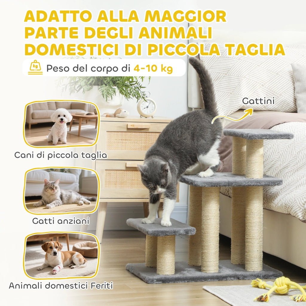 Scaletta per Gatti con Tiragraffi ¨C Minimal ¨C Grigio