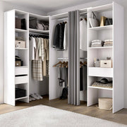 Guardaroba grande Pali, Mobile camera da letto, Cabina armadio portabiti, Armadio appendiabiti, 214x141 h205 cm, Bianco