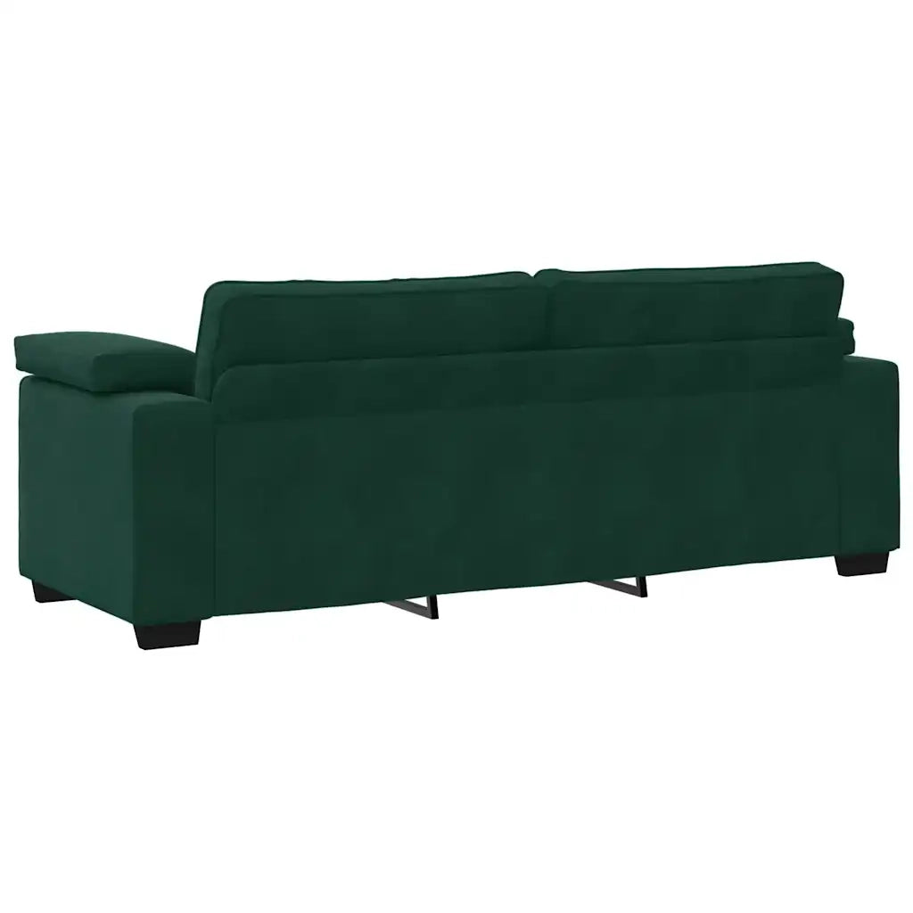Divano a 3 Posti Verde Scuro 220x77x82 cm in Velluto 4105279