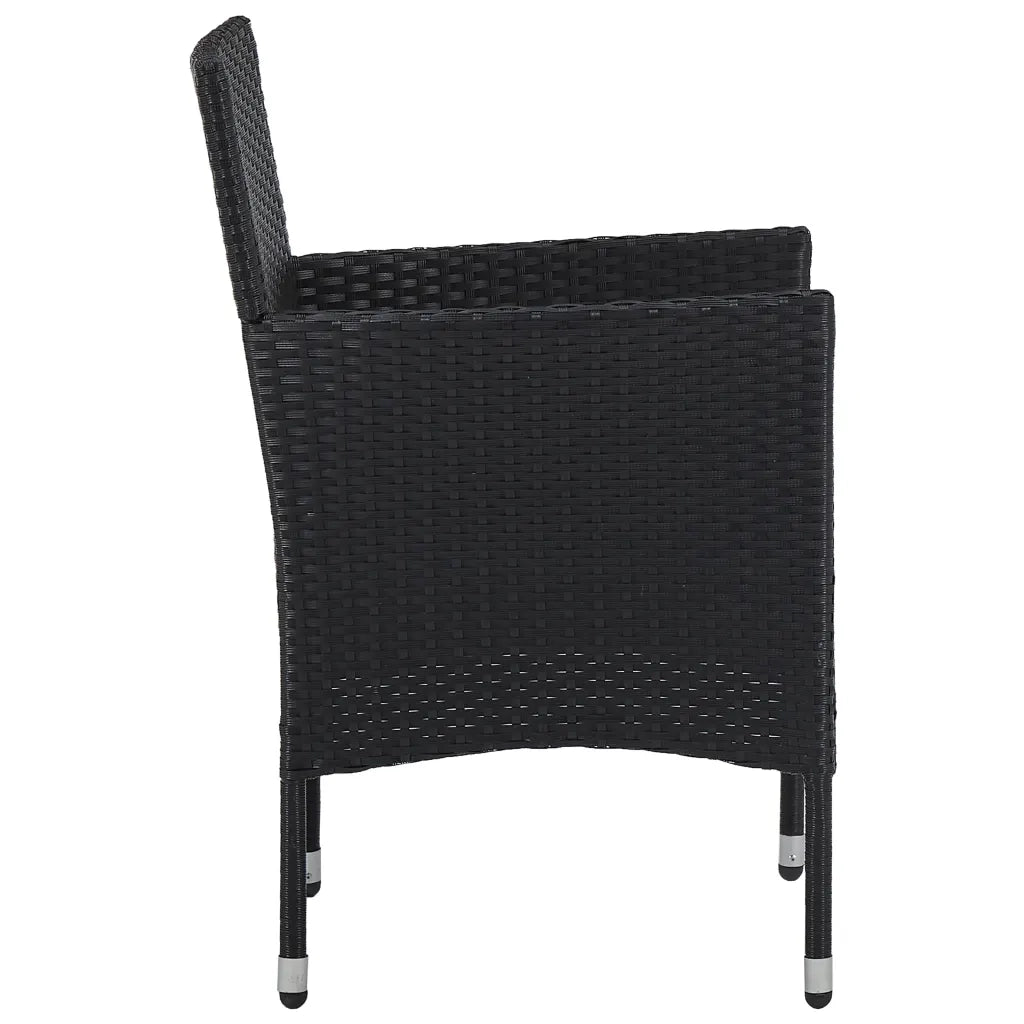 Set Mobili da Pranzo per Giardino 3 pz | Set Salotto da Giardino Nero
