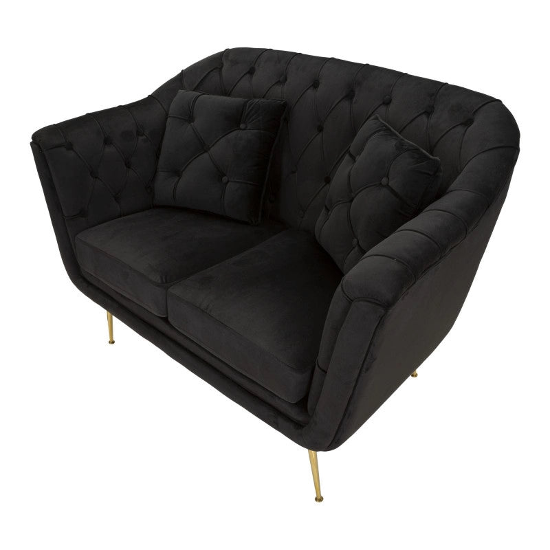 Divanetto Budapest Nero Con Cuscini cm 130x83x91