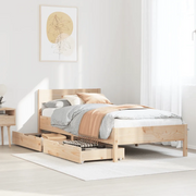 Letto senza Materasso-Struttura Letto 75x190 cm in Legno Massello Pino 966679