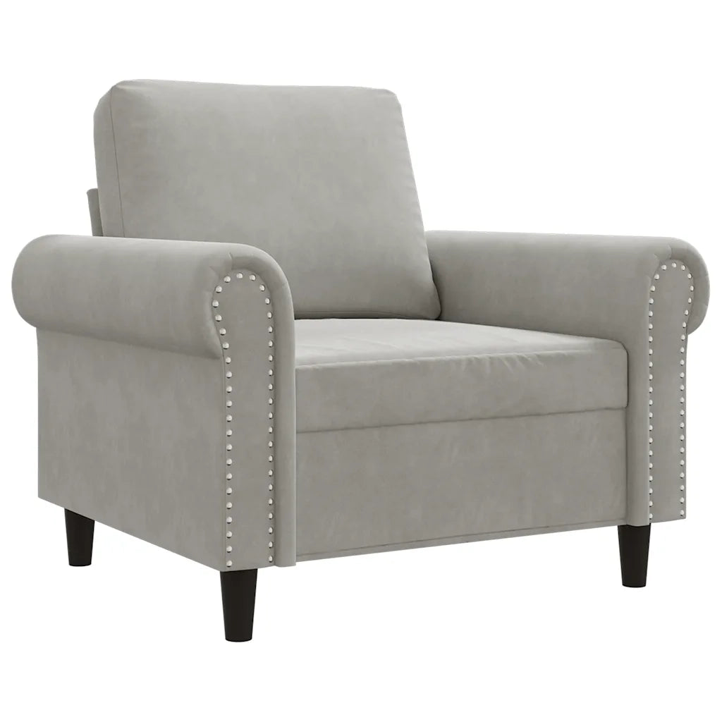 Poltrona Grigio Chiaro 60 cm Velluto 359509
