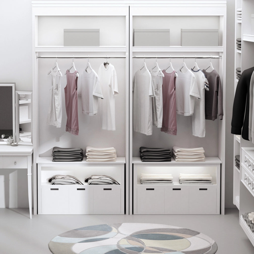 Cassettiera con ante e ripiani aperti ¨C Minimal ¨C Bianco 102x33x61,5 cm