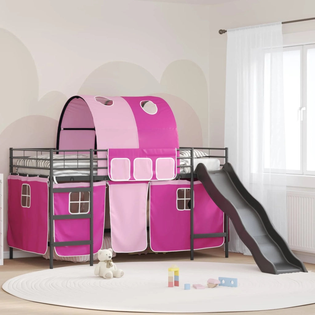 Struttura del letto loft per bambini Nero e rosa 80 x 200 cm 42020844