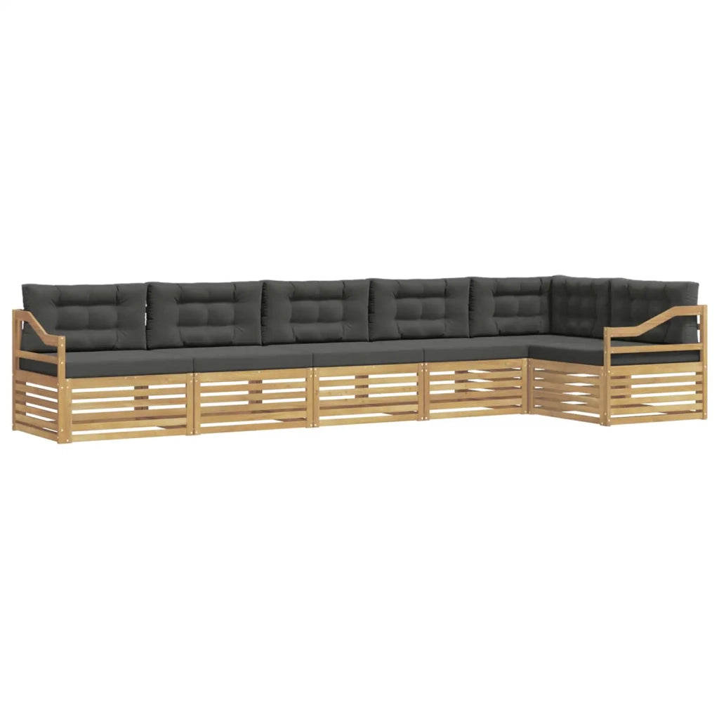 Set di divani da esterno 6 pz Bianco e Antracite Poliestere 3390582