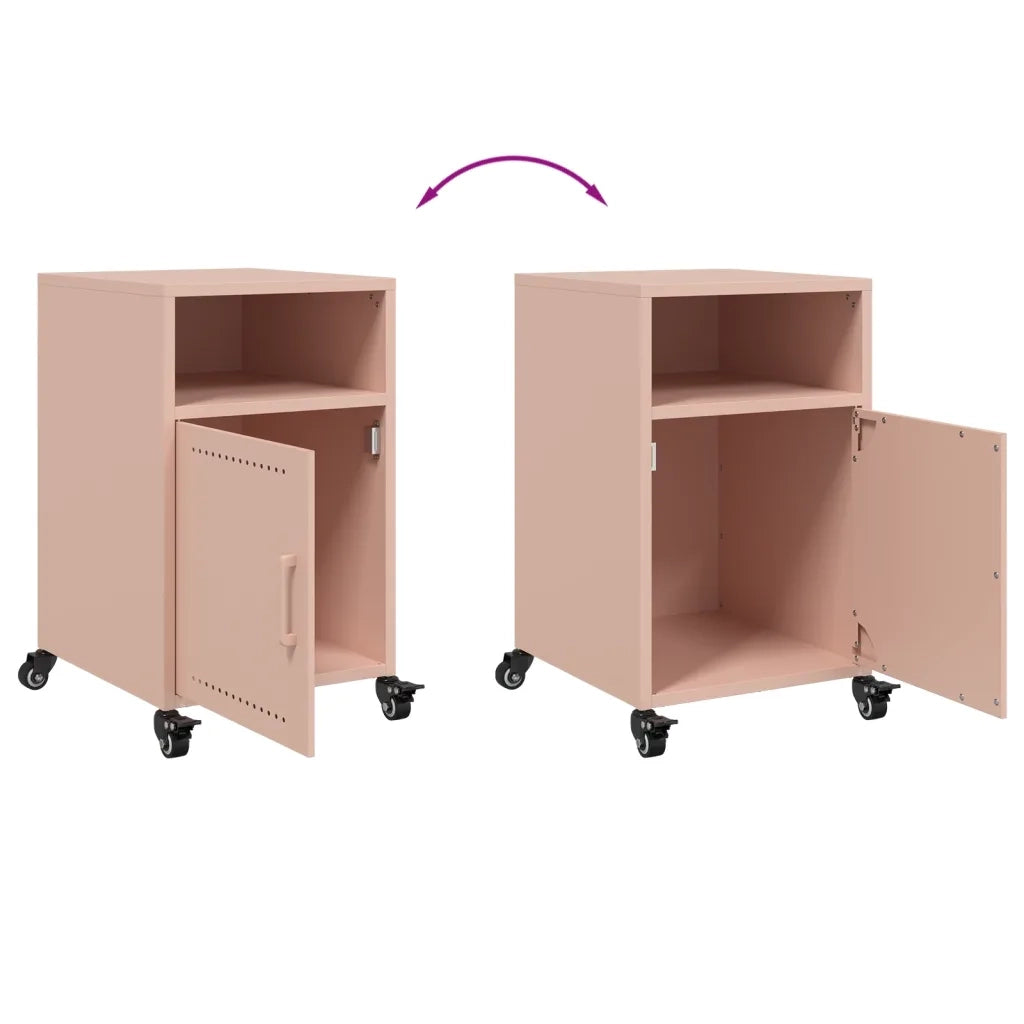 Comodini 2 pz Rosa 36x39x59 cm in Acciaio 846719