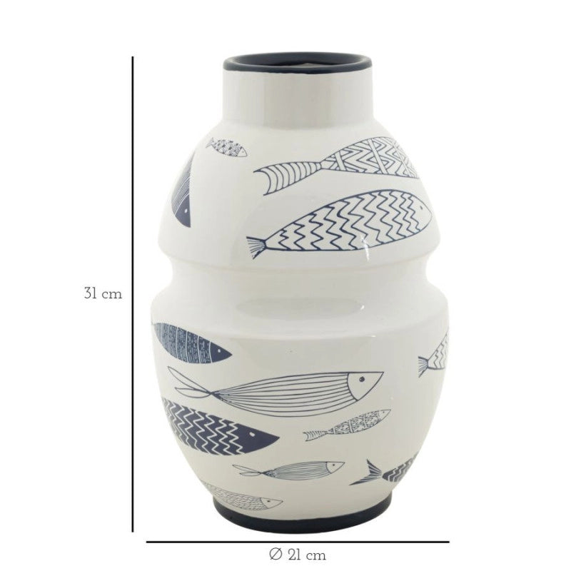 Vaso Ceramica Amica Fish cm ø 21x31