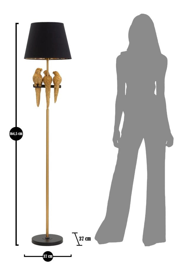 Lampada da Terra Pappagallo Ø 37x164,5 cm in Ferro e Poliestere