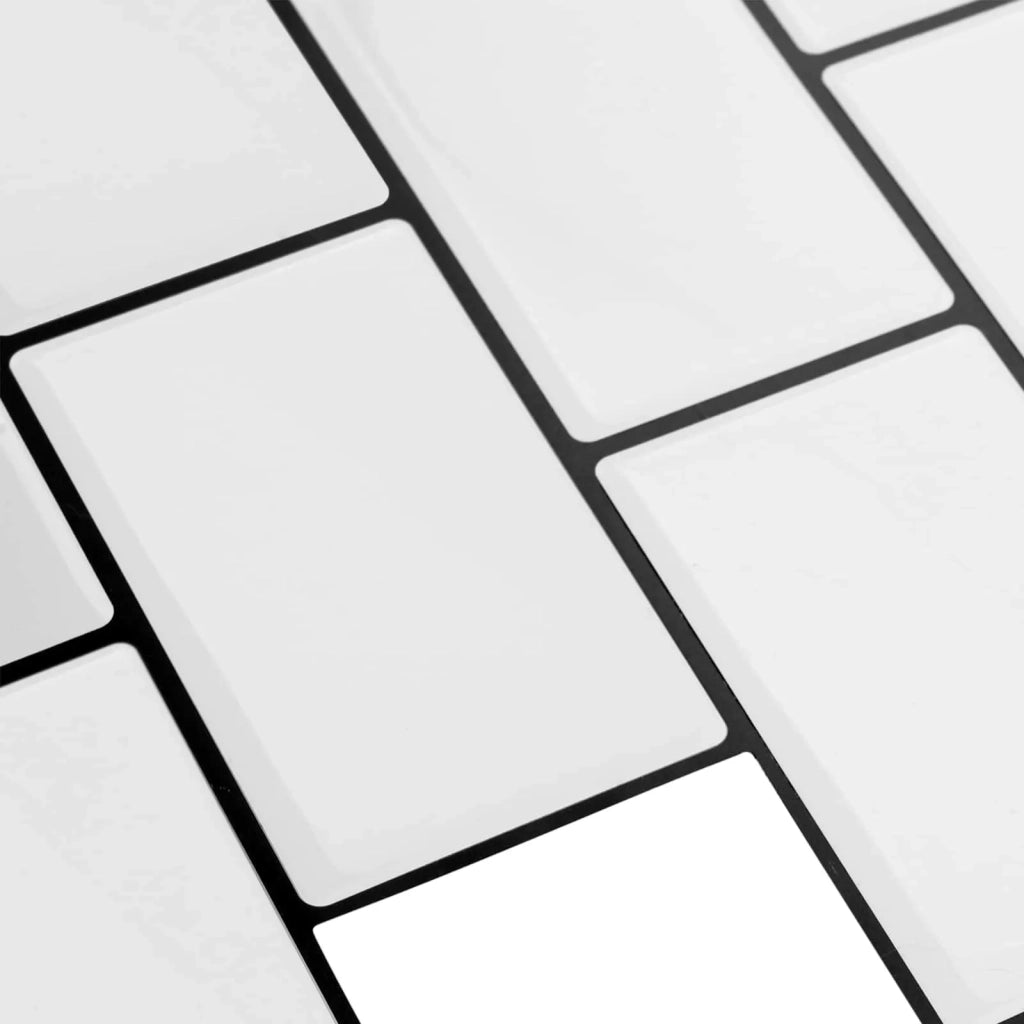Piastrella subway 20 pz Bianco e Nero 30 x 30 cm CFW7760059