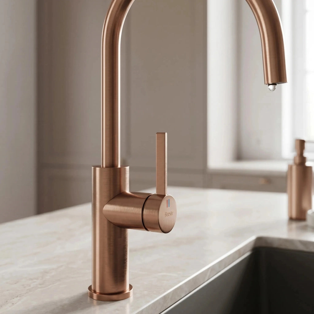 Rubinetto Da Cucina Rea Rivo Brush Copper
