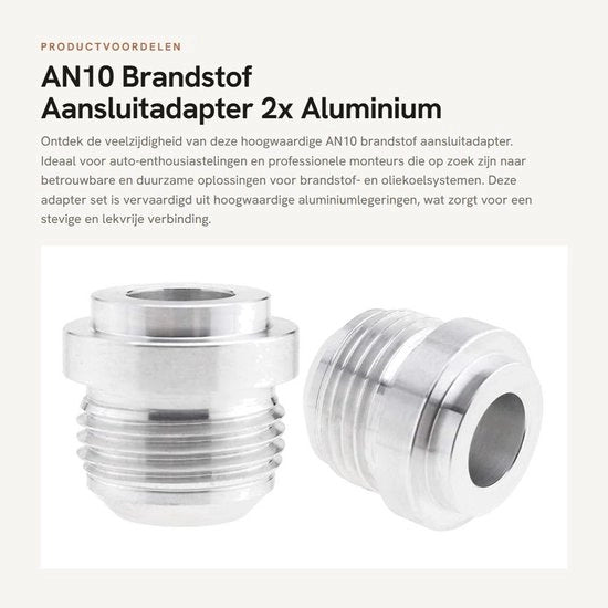 Adattatore di alimentazione per carburante - 2x Set di connessioni in alluminio - Duraturo e impermeabile - Formato compatto - Adatto per serbatoi di carburante - Piccolo formato - Codice AN10