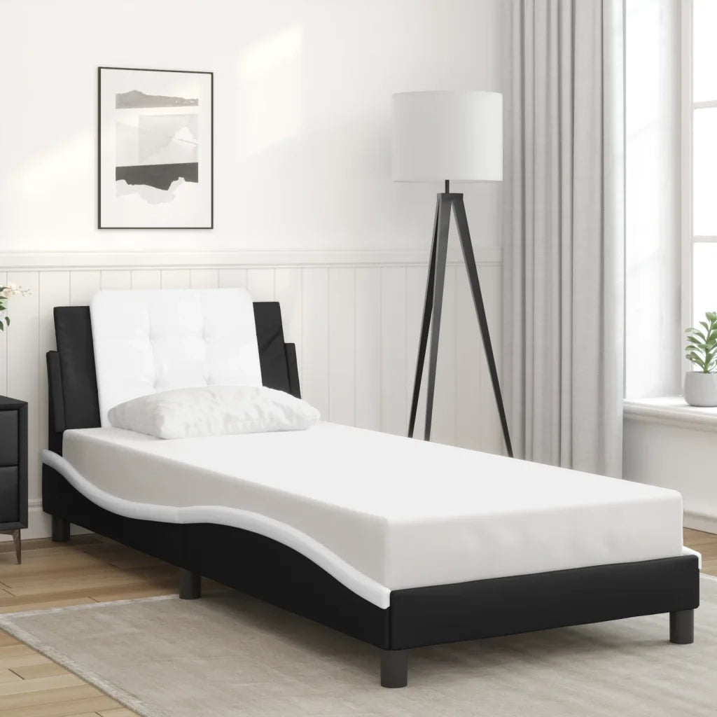Giroletto con LED senza Materasso Zadar Nero e Bianco 90x190 cm 3214080