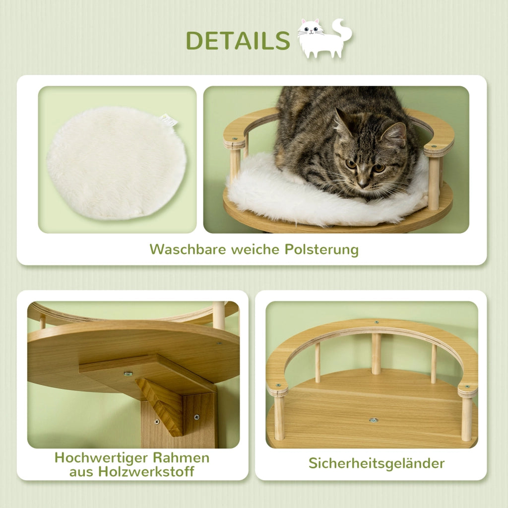 Letto per gatti con cuscino ¨C zephmum ¨C rovere chiaro 34x34x10.5 cm