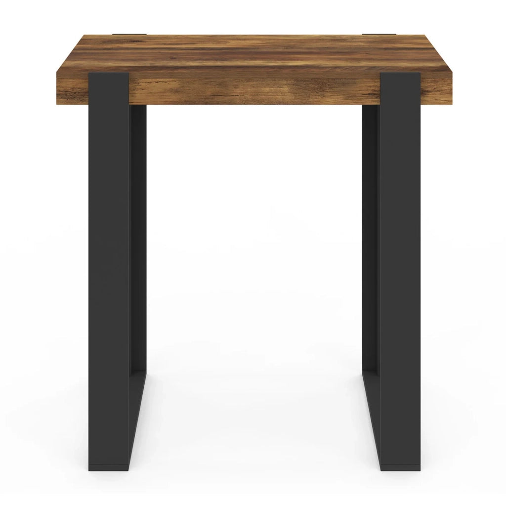 IDMarket - Tavolo da bar PHOENIX, legno scuro, effetto invecchiato e nero, 90 cm