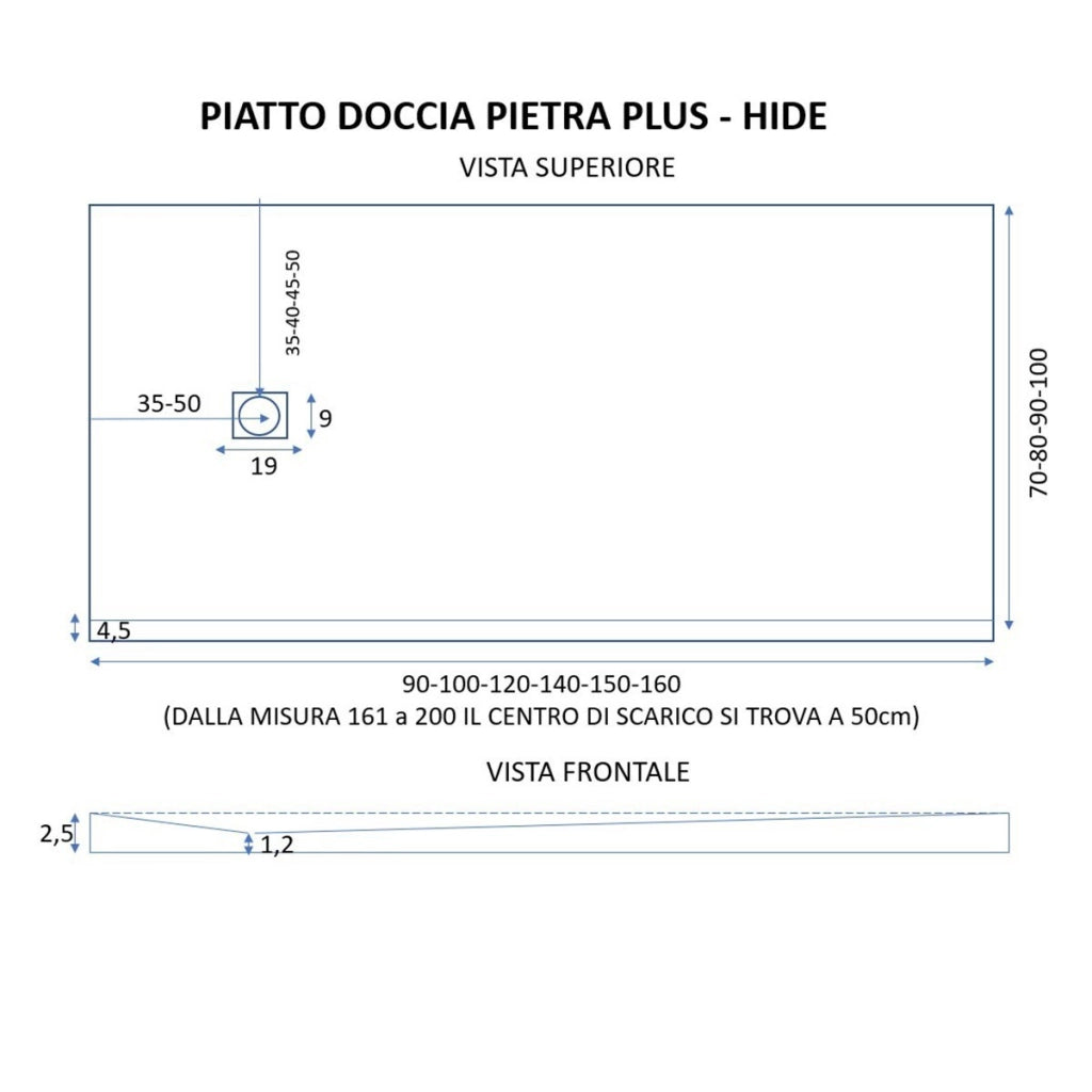 Piatto doccia in marmoresina bianco effetto pietra cemento passion, misura 75x130