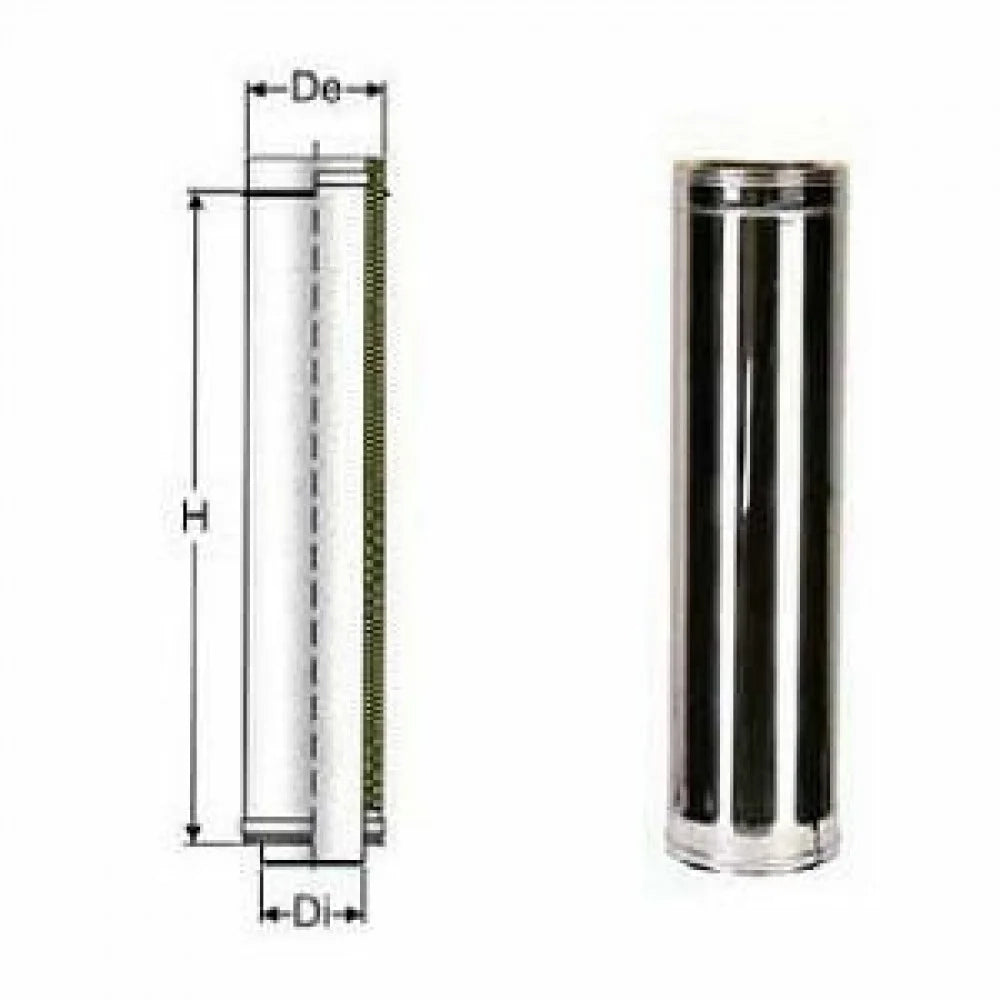 Inox doppia parete aisi 316 tubo l.1000 d.130 180 b08x9dwsmd