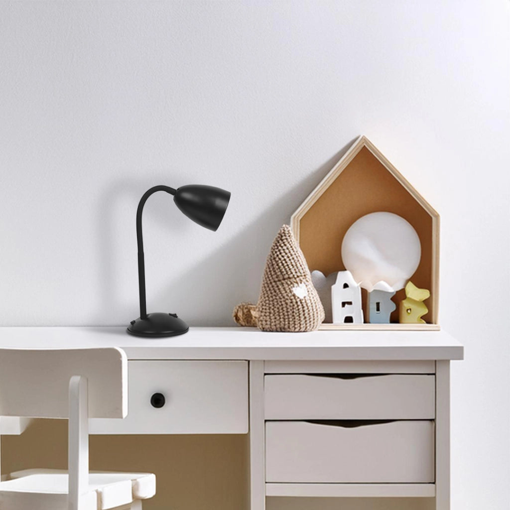 Lampada da scrivania nera minimal braccio flessibile E27