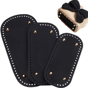 Portafoglio con fondo appuntito - Pads per fondo in pelle ovale - Nero - Base per cuscino di borsa da tasca - Adatto per borse da spalla