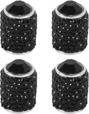 Ventielli Doppie 4 Pezzi - Bling/Strass - Impermeabili - Stoffa Impermeabili - Lega di Alluminio - Adatto per Auto/SUV/Moto - Ventielli Doppioni