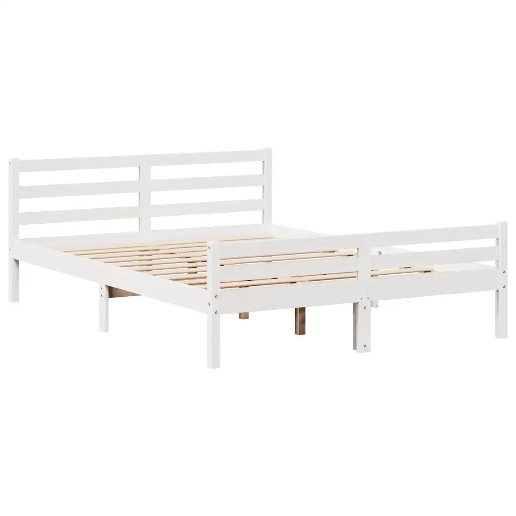 Giroletto con Testiera senza Materasso-Struttura Letto Bianco 140x200 cm 711069