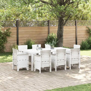 Set da Pranzo per Giardino 9 pcs Bianco Polipropilene