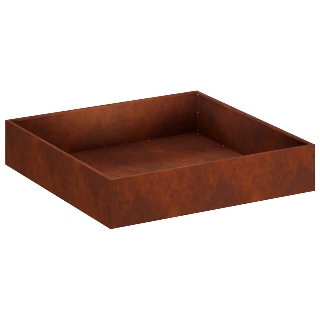 Vaso da giardino 2 pz Ruggine 100 x 100 x 20 cm Acciaio Corten 8005035