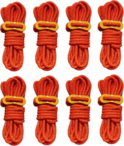 Set di 8 stendardi riflettenti da 4 mm, robusti e leggeri, con chiavi di tensione in alluminio regolabili, adatti per tende, raccolta di vele, campeggio e attività outdoor (arancione).