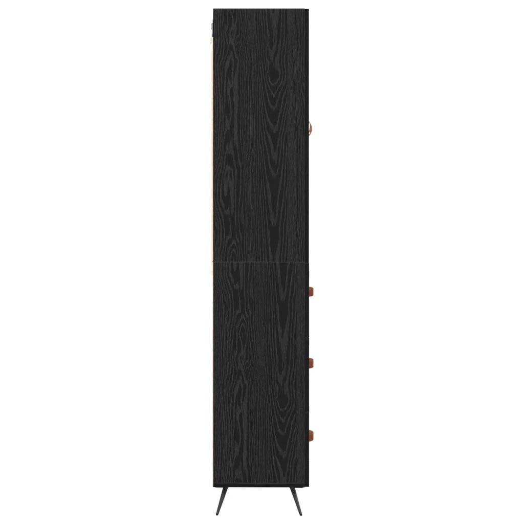 Credenza-Buffet-Armadio da cucina Rovere Nero 69,5 x 34 x 180 cm Legno multistrato 424038