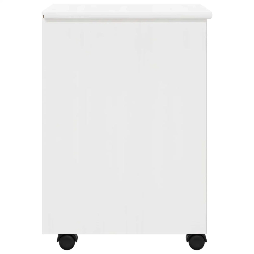 Mobile con Ruote Bianco 34 x 39 x 56 cm Legno di pino massiccio 42028341