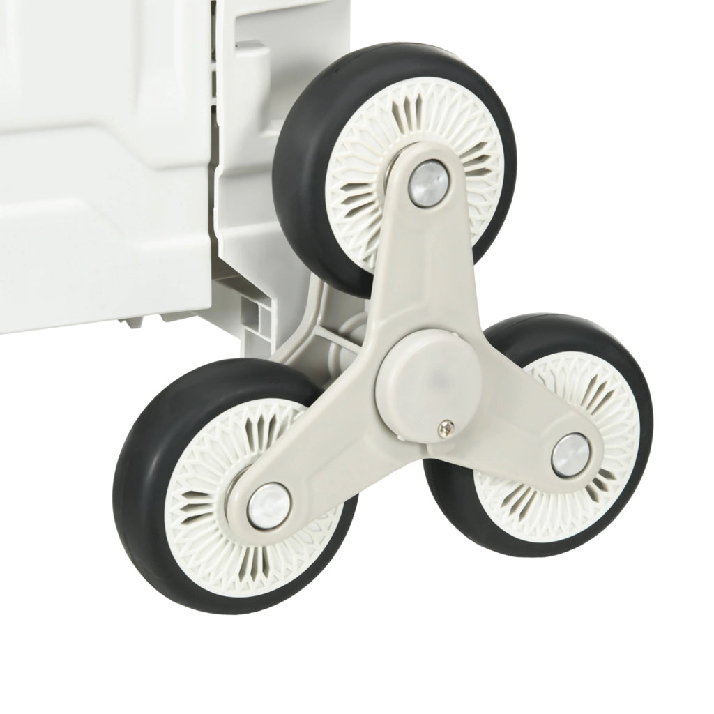 Carrello per Spesa Pieghevole con RuoteSaliscale in Alluminio Bianco