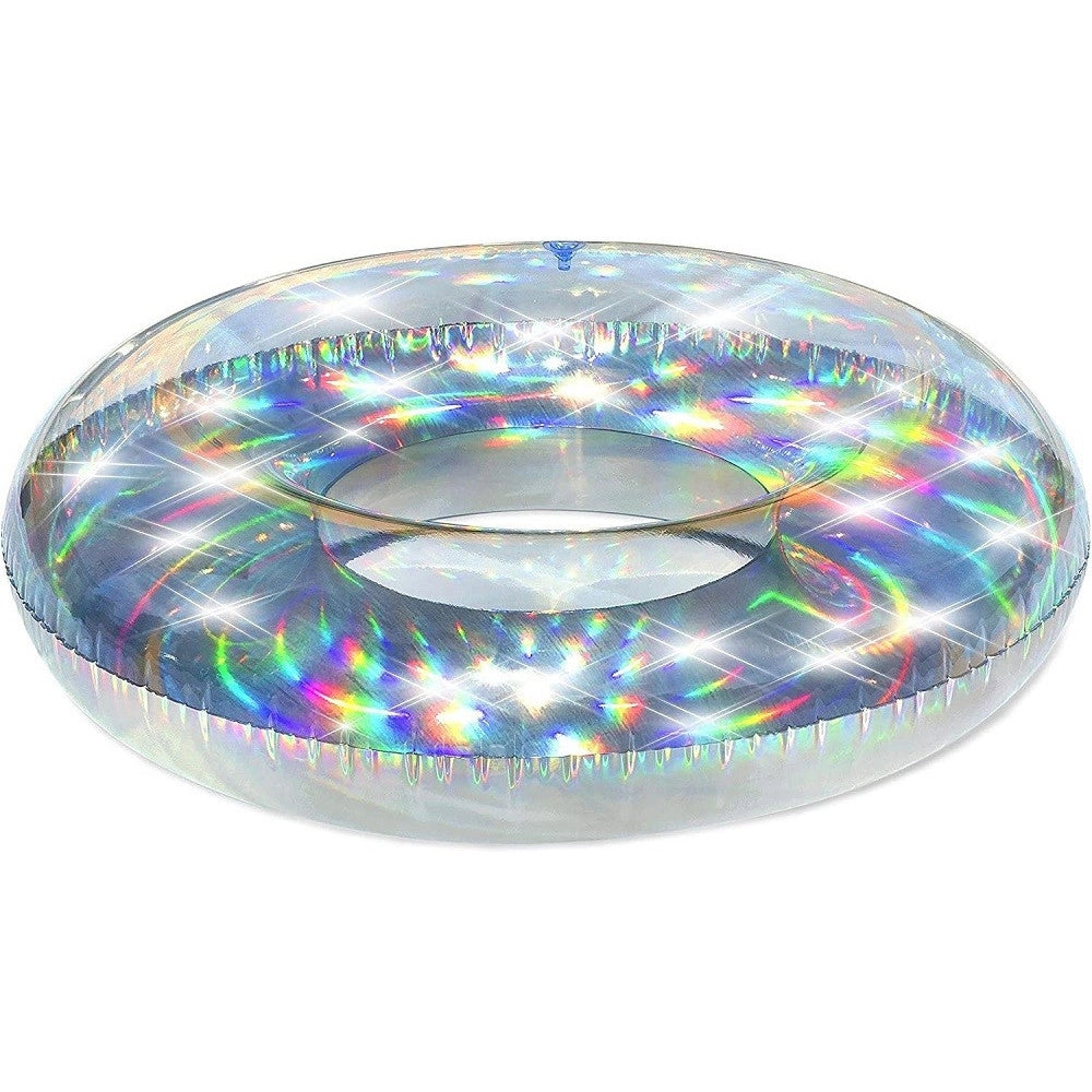 Trade Shop - Ciambella Salvagente Gonfiabile Iridescente 107 Cm Mare Spiaggia Piscina 36240 -
