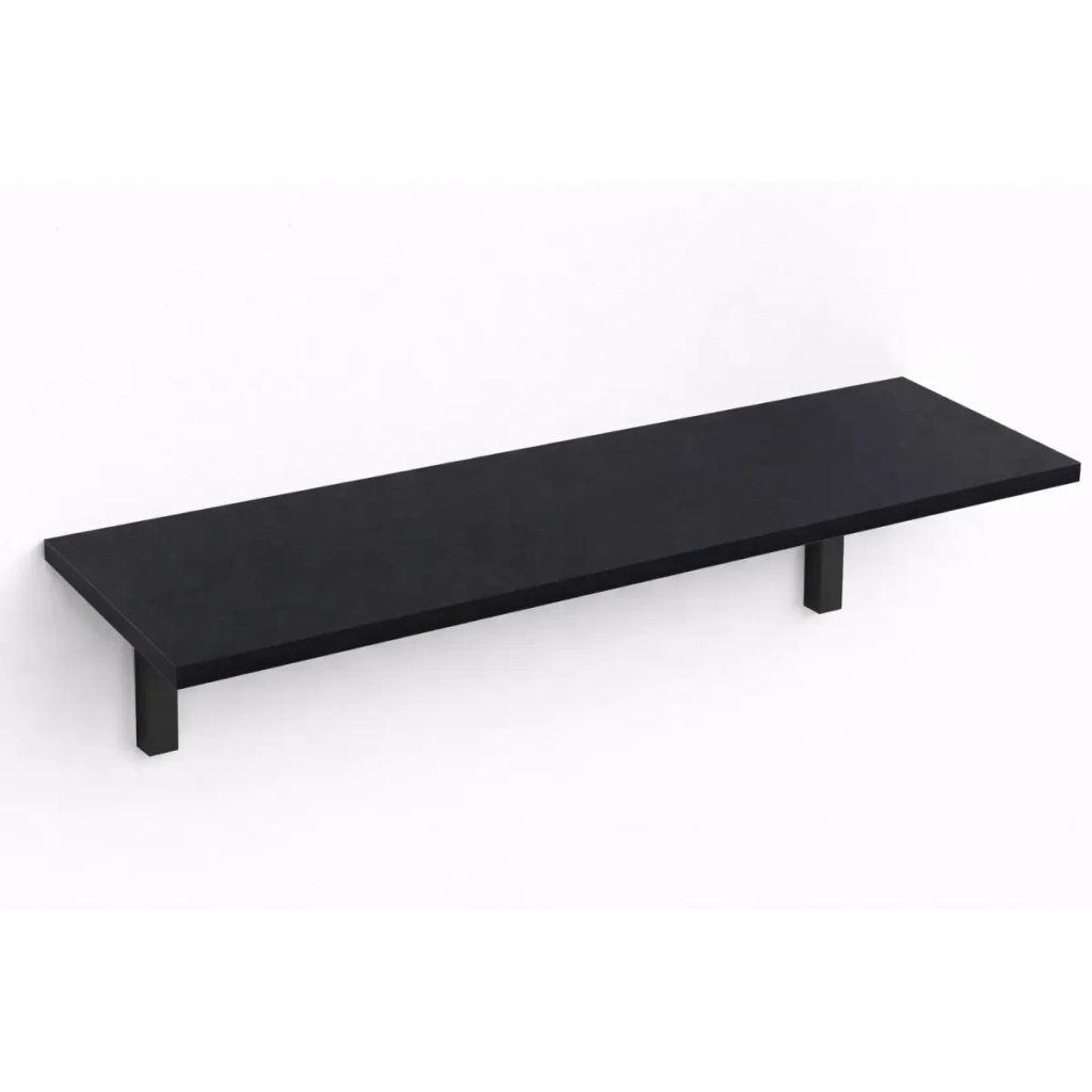 Mensola da Muro da appoggio in Legno nobilitato spessore 1,8 cm in colore Nero 90x30 cm