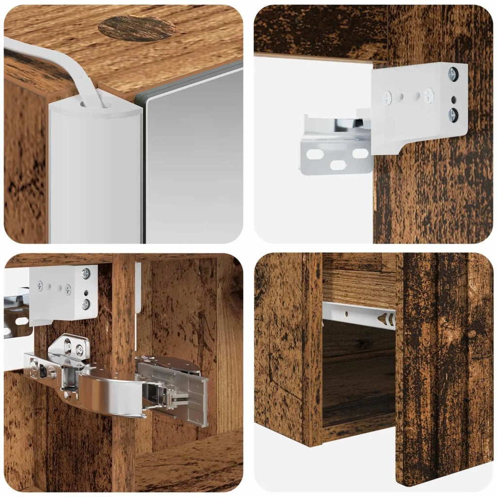 Set di Armadi da Bagno 4 pz Legno antico Legno ingegnerizzato 3406629