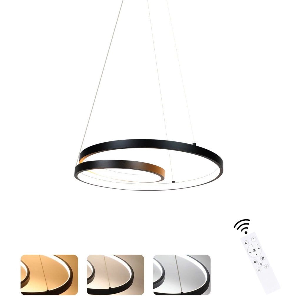 Lampada a sospensione ZMH 40 cm Design moderno Nero Soggiorno Sala da pranzo Camera da letto