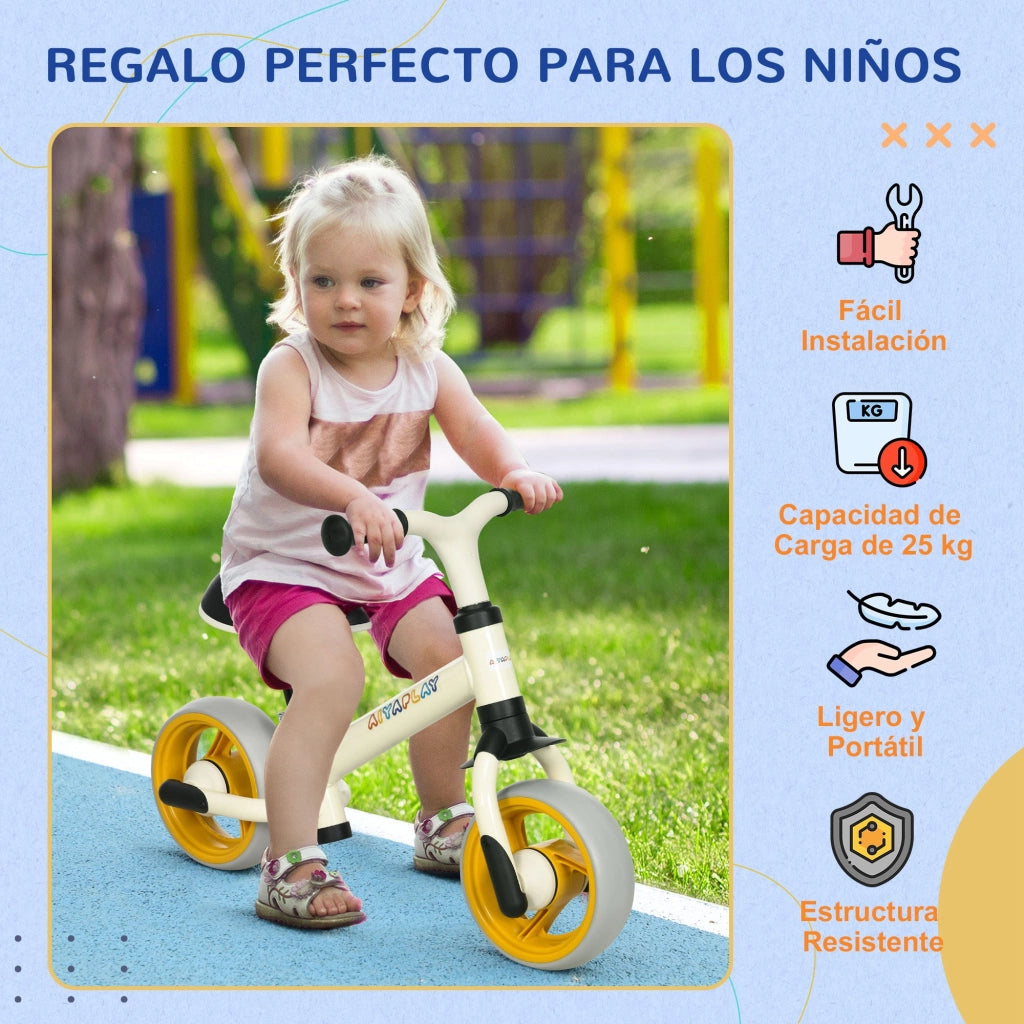 Bicicletta di Equilibrio Bambini ¨C zephmum ¨C Bianco e Arancio 66.5x34x47 cm