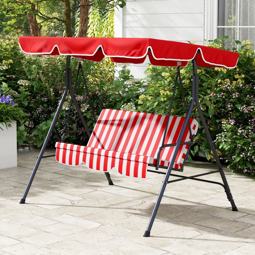 Amaca da Giardino 3 Posti con Cuscini ¨C Zephmum ¨C Nero Rosso
