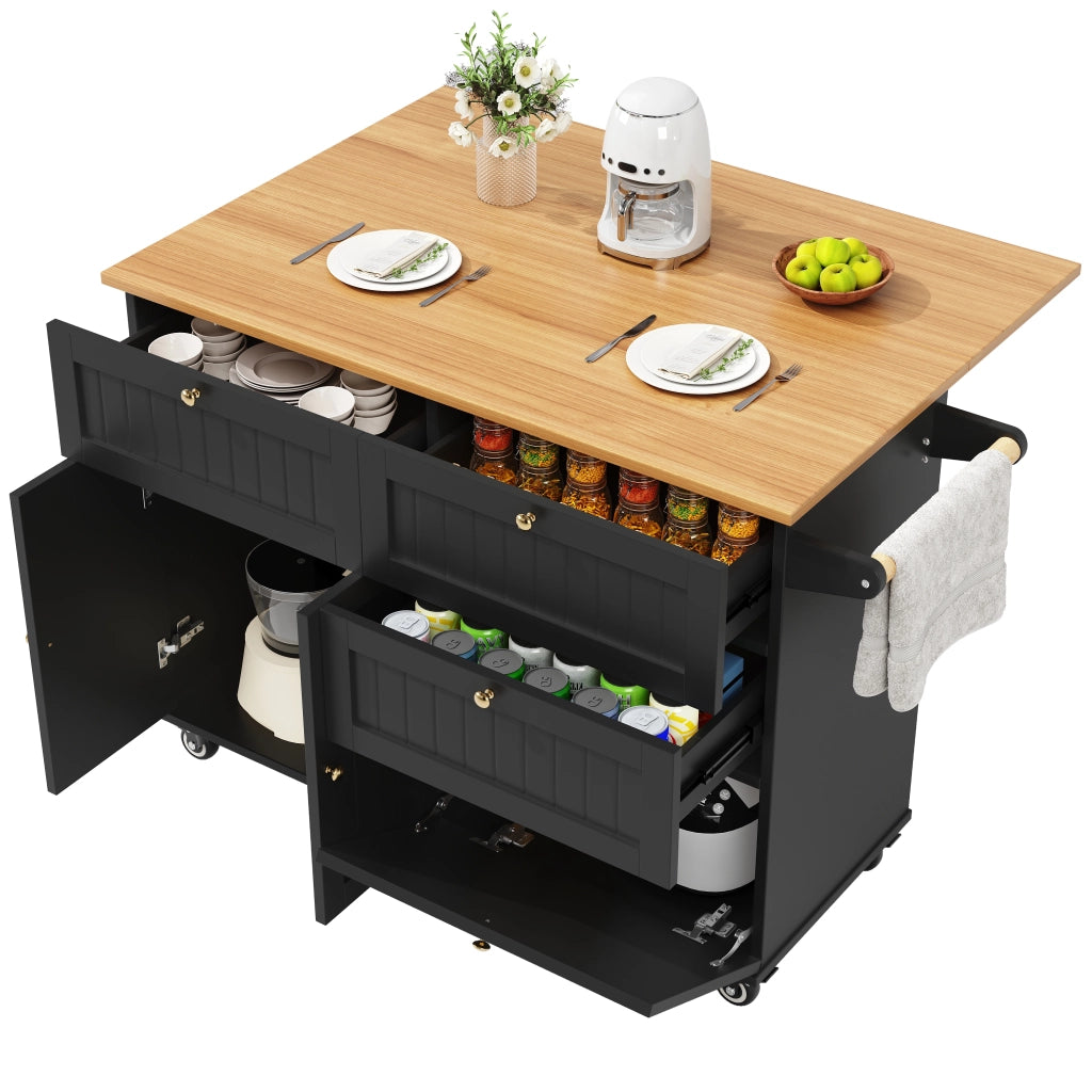Isola cucina moderna - Zephmum- Schienali estensibili, finitura in legno, nero