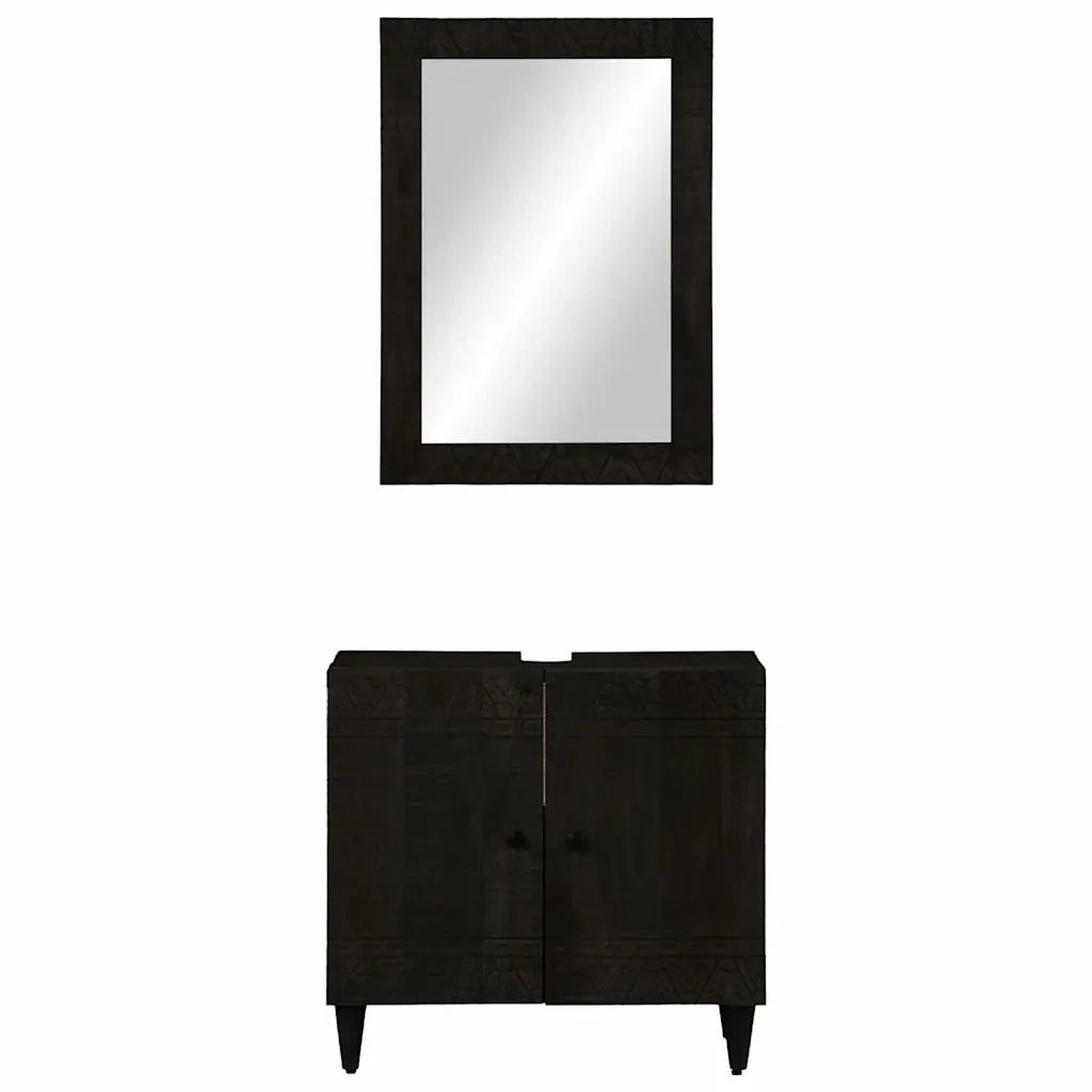 Set Mobili da Bagno 2pz in Legno Massello di Mango 3310018