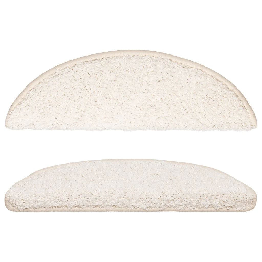 Tappetini per scale 15 pz | Gradini per Scale 56x17x3 cm Bianco Semicircolari