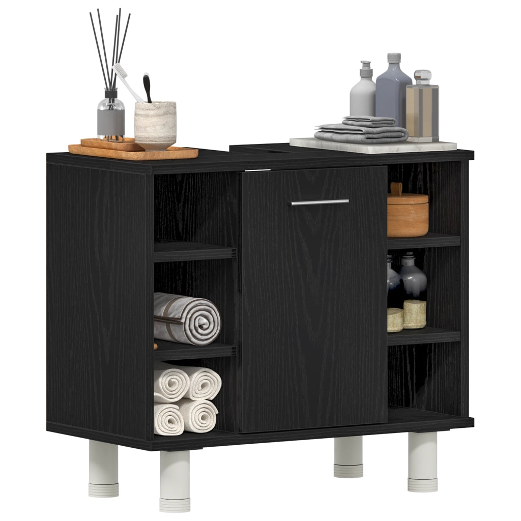 Mobile da Bagno Rovere Nero 60 x 32 x 54 cm Legno multistrato 862514